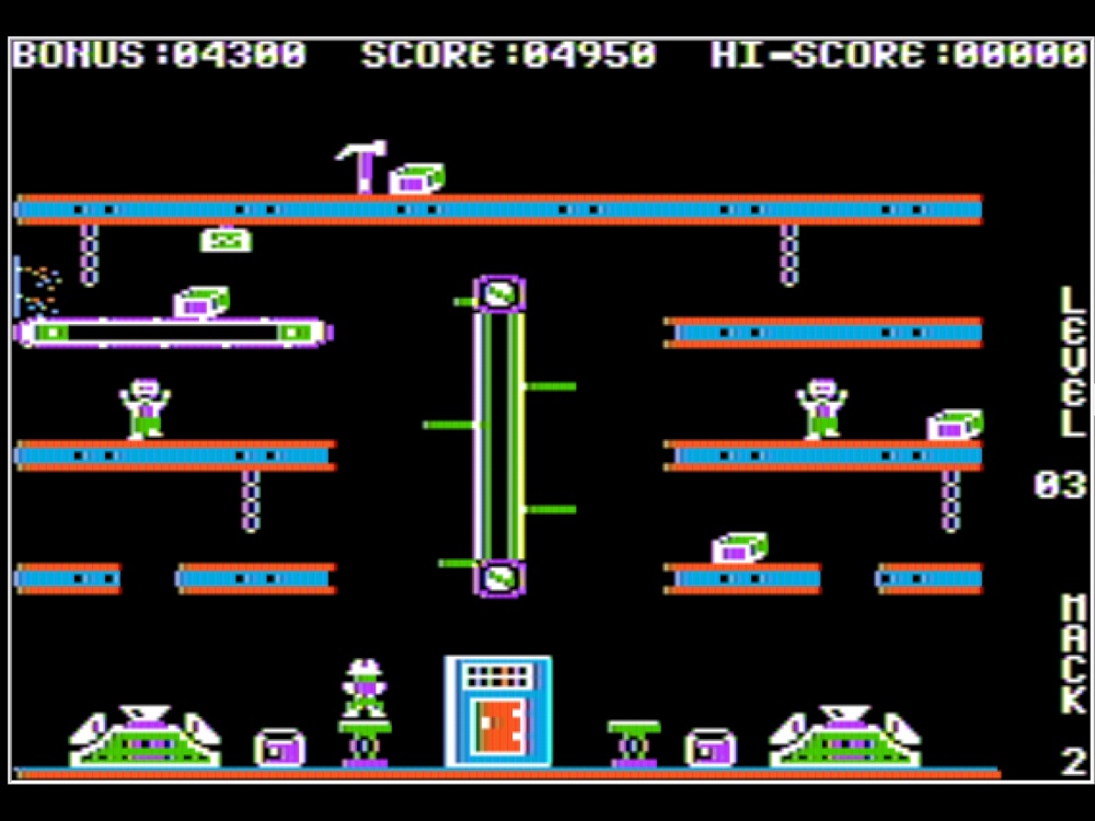Gameplay of Hard Hat Mack for Apple II